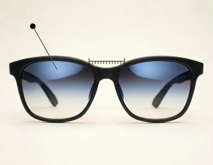 Polarized progressive reading sunglasses specification check illustration